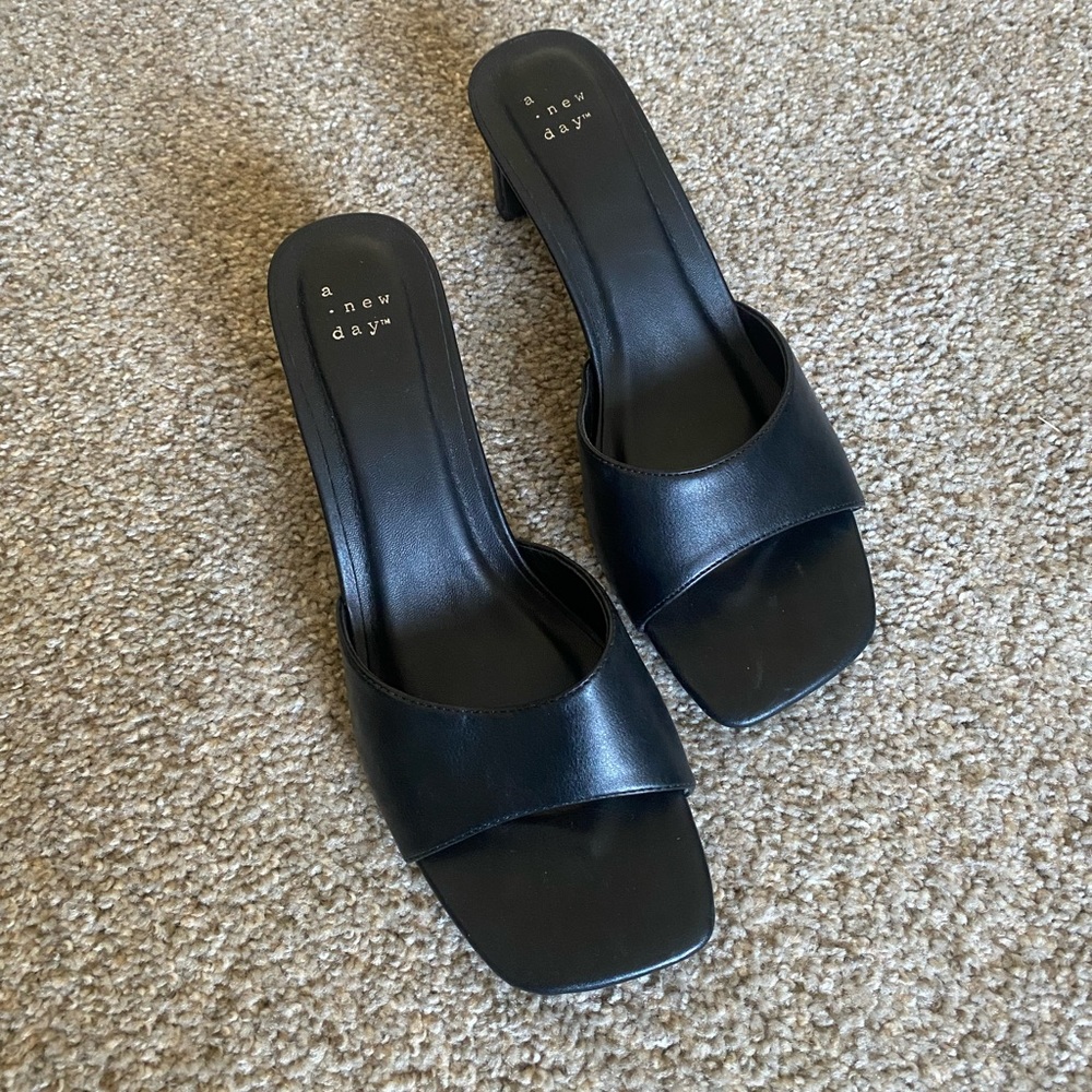 Black kitten heels/ sandals size 9